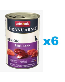ANIMONDA GranCarno Senior komplekts ar jēra un teļa gaļu, 6 x 800 g