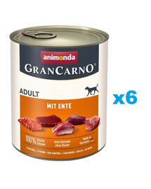 ANIMONDA Gran Carno Adult with Duck 6x800 g ar pīli pieaugušiem suņiem
