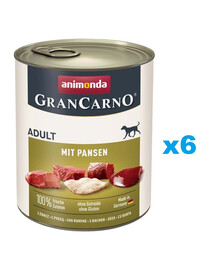 ANIMONDA Gran Carno Adult with Tripe 6x800 g ar atgremotāju pieaugušiem suņiem