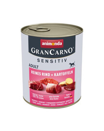 ANIMONDA Grancarno Sensitive liellopu gaļa ar kartupeļiem 12x800 g
