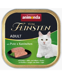 ANIMONDA Vom Feinsten Classic kaķu barība ar tītaru un trusi 100 g