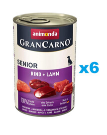 ANIMONDA GranCarno Senior  rinkinys su ėriena ir veršiena 6 x 400 g