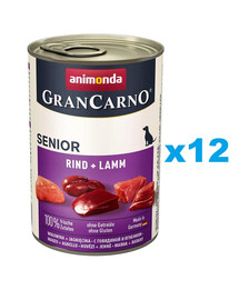 ANIMONDA GranCarno Senior komplekts ar jēra un teļa gaļu 12 x 400 g