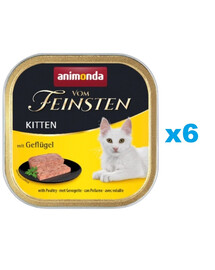 ANIMONDA Vom Feinsten kaķēnu komplekts ar mājputnu gaļu 6 x 100 g