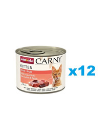 ANIMONDA Carny Kitten Beef&Turkey 12x200 g liellopu un tītara gaļa kaķēniem