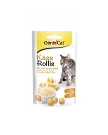 GIMCAT Tasty Tabs Kase Rollis 40 g siera kārums kaķiem