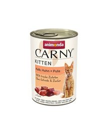 ANIMONDA Carny Kitten Veal&Chicken&Turkey 400 g teļa, vistas un tītara gaļa kaķēniem.