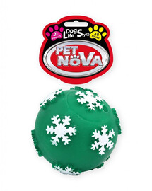 PET NOVA DOG LIFE STYLE Sniegpārsliņu bumba 7,5cm zaļa
