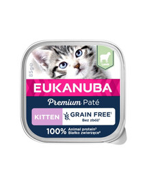 EUKANUBA Grain Free Kitten pastētē jēra gaļa 16 x 85 g