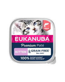 EUKANUBA Grain Free Kitten pastētē Laši 16 x 85 g