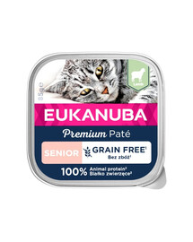 EUKANUBA Grain Free Senior pastēte vecākiem kaķiem Jēra gaļa 16 x 85 g
