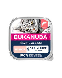 EUKANUBA Grain Free Senior pastēte vecākiem kaķiem Laši 16 x 85 g