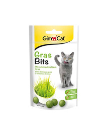 GIMCAT Tasty Tabs GrassBits 40 g zāles ārstēšana kaķiem