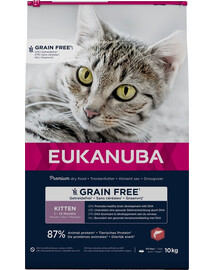 EUKANUBA Grain Free Kitten Laši 10 kg augošiem kaķēniem