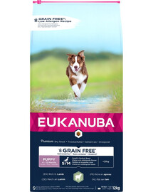 EUKANUBA Grain Free S/M Puppy Jagnięcina 12 kg dla szczeniąt małych i średnich ras