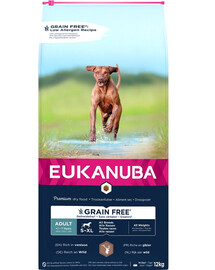 EUKANUBA Grain Free S-XL Adult Brieža gaļa 12 kg pieaugušiem suņiem
