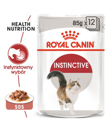 ROYAL CANIN Instinctive 48x85 g mērcē mitrā barība prasīgiem pieaugušiem kaķiem
