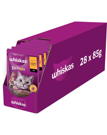 WHISKAS Adult Влажный корм для кошек с соусом из ягненка и индейки 28х85 г саше для взрослых кошек
