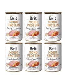 BRIT Mono Protein Turkey & Sweet Potato 6x400 gmonoproteīnu pārtika tītars un jamss