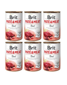 BRIT Pate&Meat beef 6x400 g liellopu gaļas pastēte suņiem