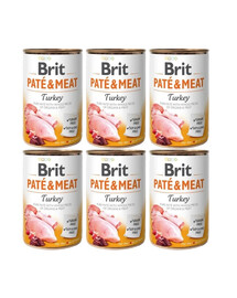 BRIT Pate&Meat turkey 6x400 g tītara pastēte suņiem