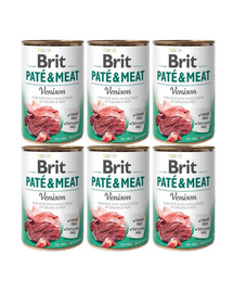 BRIT Pate&Meat venison 6x400 g pastēte ar brieža gaļu suņiem