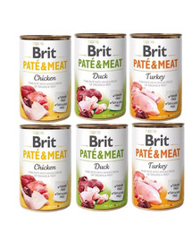 BRIT Pate&Meat Garšu maisījums ar mājputnu gaļu 6x400 g pastēte suņiem