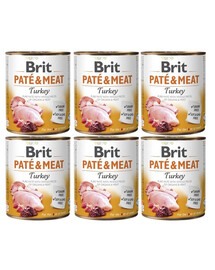 BRIT Pate&Meat turkey 6x800 g tītara pastēte suņiem