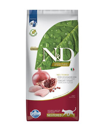 FARMINA N&D Prime Chicken & Pomegranate Cat Nautered karma dla kastrowanych kotów 10 kg