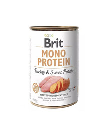 BRIT Mono Protein Turkey & Sweet Potato 400 g monoproteīnu pārtika tītars un jamss