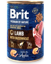 BRIT Premium by Nature Lamb and buckwheatn 400 g dabiskā barība suņiem ar jēra gaļu un griķiem