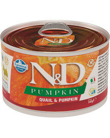FARMINA N&D Pumpkin & Quail konservi ar paipalām un ķirbi 140 g