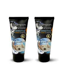 FREXIN Sensitive Šampūns un kondicionieris kucēniem ar medu un kokvilnu 2x220 g