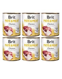 BRIT Pate&Meat chicken 6x800 g vistas pastēte suņiem