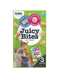 INABA Juicy Bites mitrie našķi kaķiem kalmāru buljonā 33,9 g (3x11,3 g)