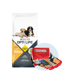 VERSELE-LAGA Opti Life Puppy Maxi lieliem mājputniem 12,5 kg + dvielis BEZ MAKSAS