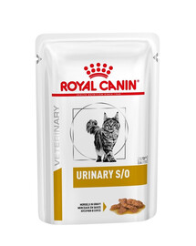 ROYAL CANIN Veterinary Diet Feline Urinary S/O 85 g x 24 gab. mitrā barība pieaugušiem kaķiem ar apakšējo urīnceļu traucējumiem