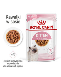 ROYAL CANIN Kitten Instinctive 48x85 g mitrā barība mērcē kaķēniem līdz 12 mēnešu vecumam
