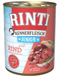 RINTI Kennerfleish Junior Beef 6x800 g ar liellopu gaļu kucēniem