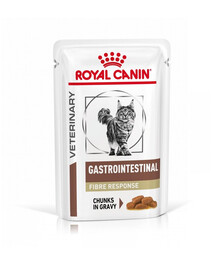 ROYAL CANIN Veterinary cat Gastrointestinal Fibre Response 12x85 g mērce barība kaķiem, kas cieš no aizcietējumiem un aizcietējumiem