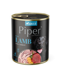 PIPER Mitrā barība ar jēra gaļu un burkāniem suņiem 800 g