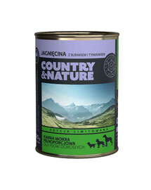 COUNTRY&NATURE barība bez graudaugiem ar jēra gaļu 400 g