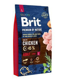 BRIT Premium By Nature Adult Large L Chicken pieaugušajiem pieaugušiem suņiem L 8 kg+1