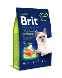 BRIT Cat Premium by Nature Sterilised salmon sterilizētiem kaķiem ar lasi 8 kg