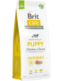 BRIT Care Sustainable Kucēns, barība ar vistas gaļu un kukaiņiem 12 kg