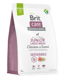 BRIT Care Sustainable Junior lielām šķirnēm ar vistu un kukaiņiem 3 kg