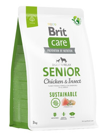 BRIT CARE Sustainable Senior chicken insekt vecākiem suņiem ar vistu un kukaiņiem 3 kg