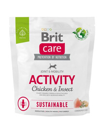 BRIT CARE Dog Sustainable Activity chicken insekt aktīviem pieaugušiem suņiem ar vistu un kukaiņiem 1kg