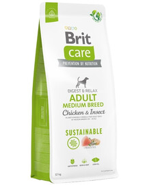 BRIT Care Sustainable Adult Medium Breed z kurczakiem i insektami 12+2 kg