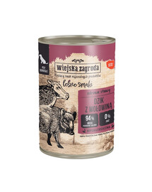WIEJSKA ZAGRODA Forest Flavours mežacūka ar liellopu gaļu 400 g pieaugušiem suņiem